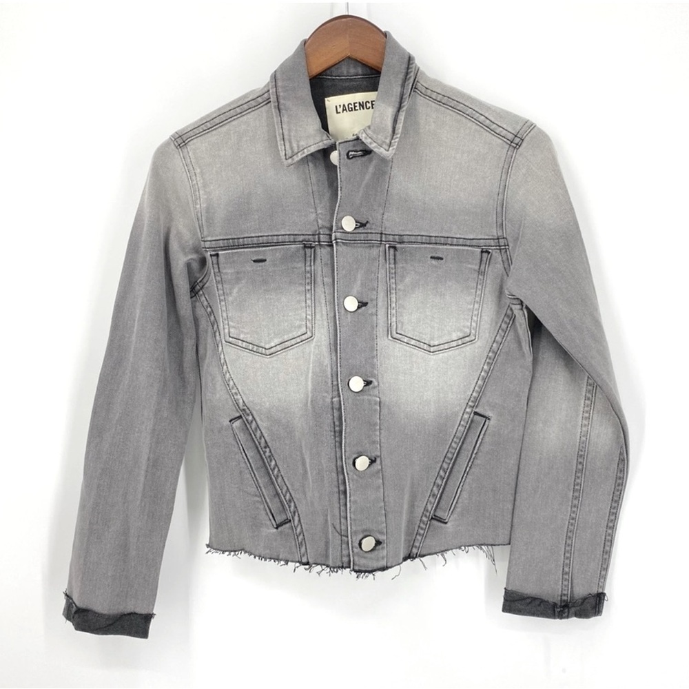 L’Agence Janelle Grey Jean Jacket SZ S